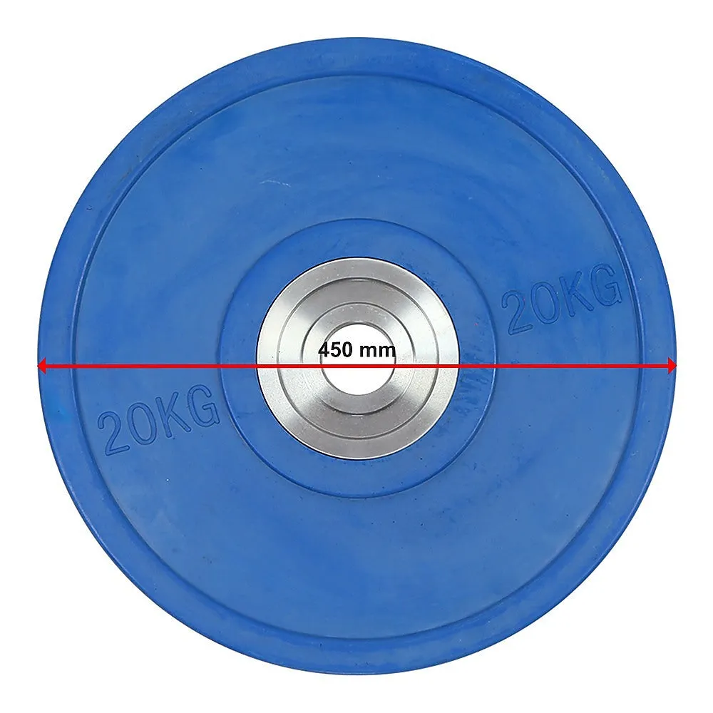 20kg Blue Rubber Bumper Weight Plate, Powerlifting, Durable