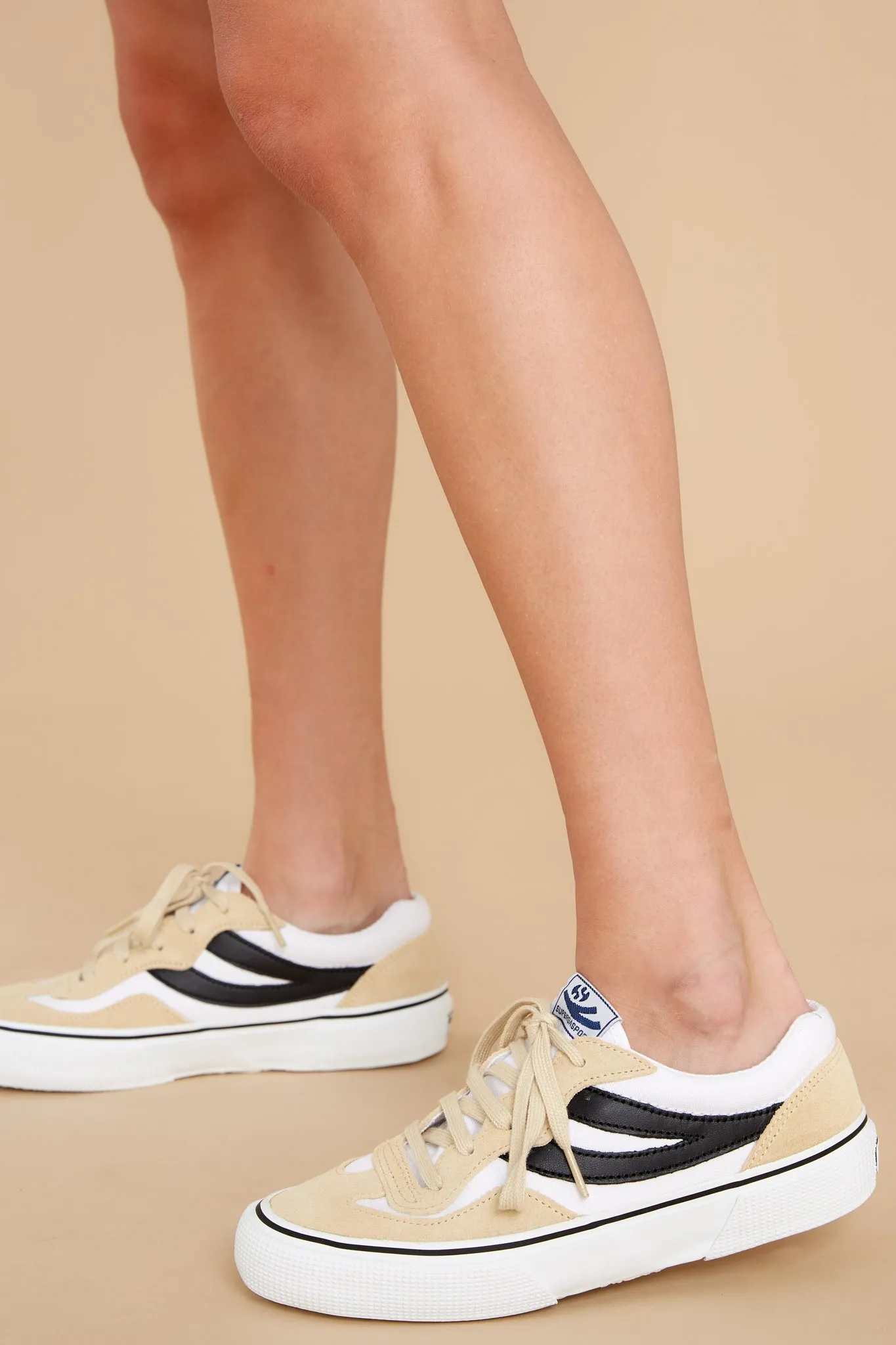 2941 Revolley Beige Colorblock Leather Sneakers