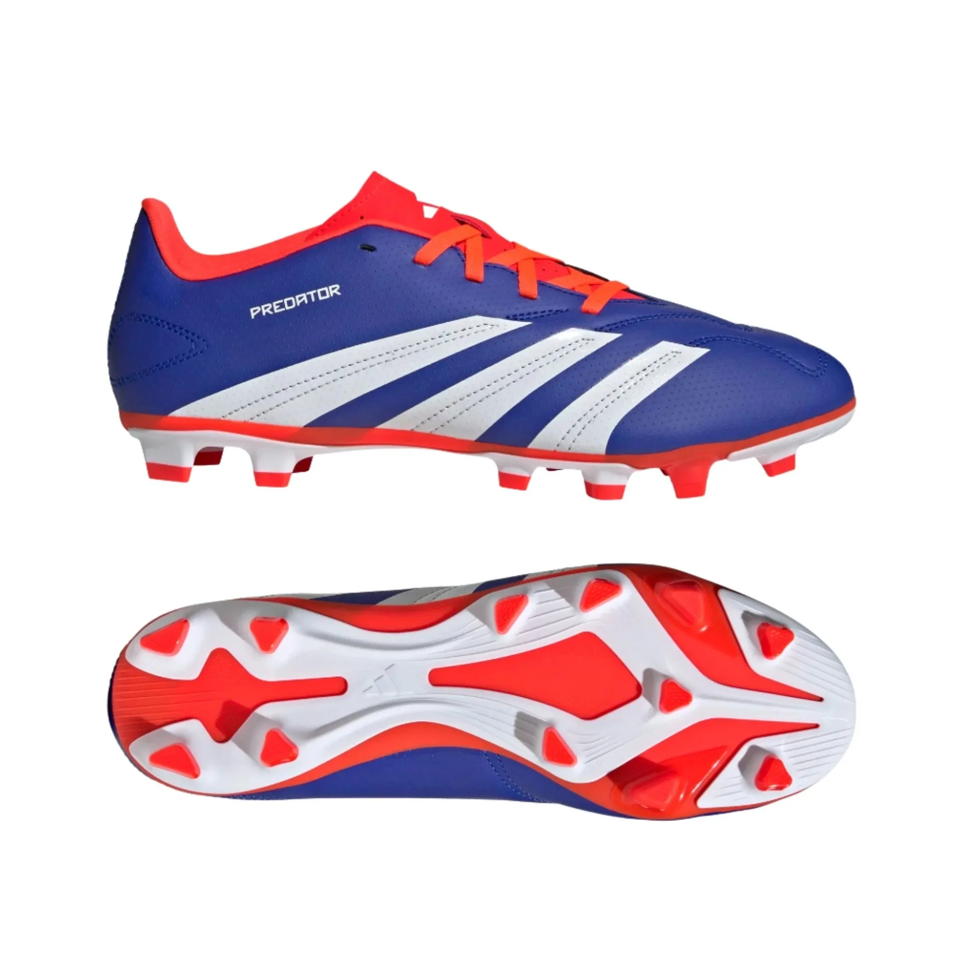 Adidas Adults Flexible Ground Football Boots Predator Club Lucid Blue/White/Solar Red