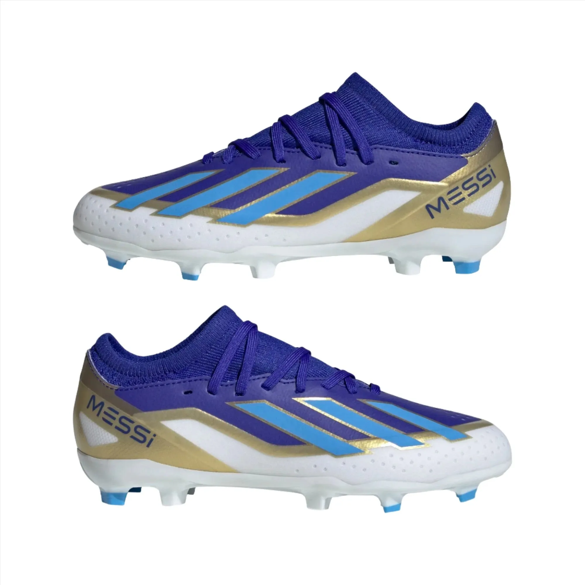 Adidas Kids Messi Football Boot X Crazyfast League FG J Lucid Blue/Blue Burst/Cloud White