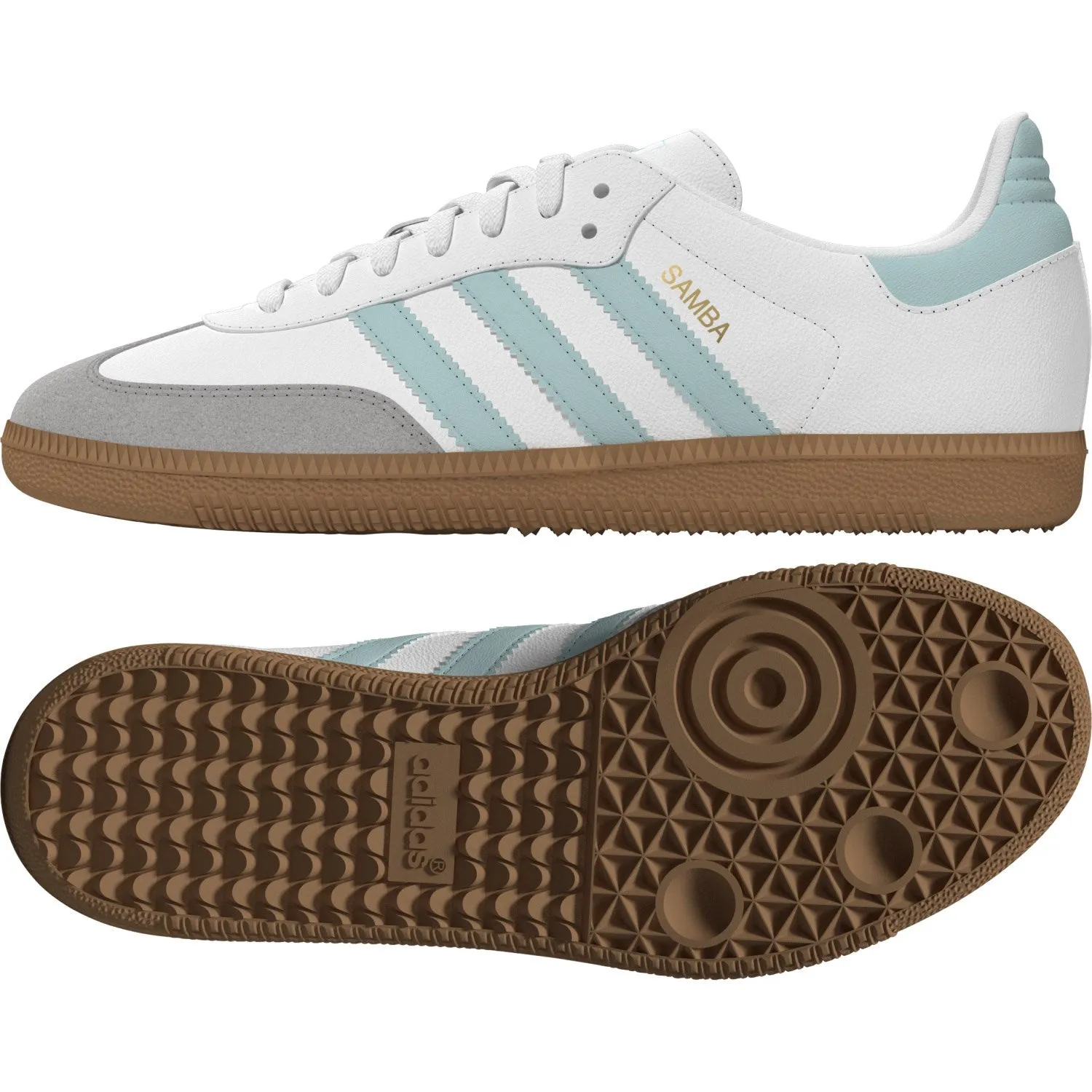 adidas Originals Ftwr White/Semi Flash Aqua/Gum 3 Samba Og J Sneakers