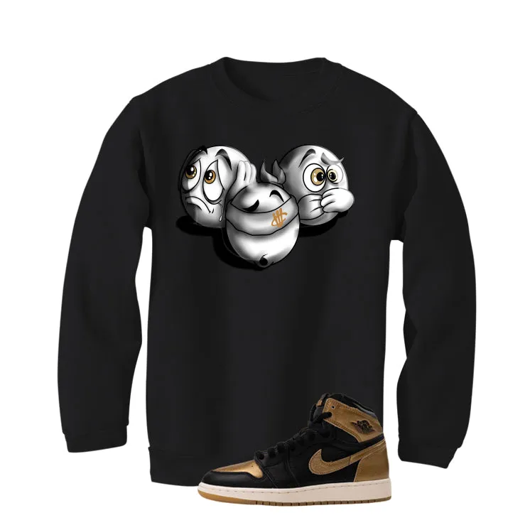 Air Jordan 1 High OG Metallic Gold Black T-Shirt (SEE NO EVIL)| illcurrency