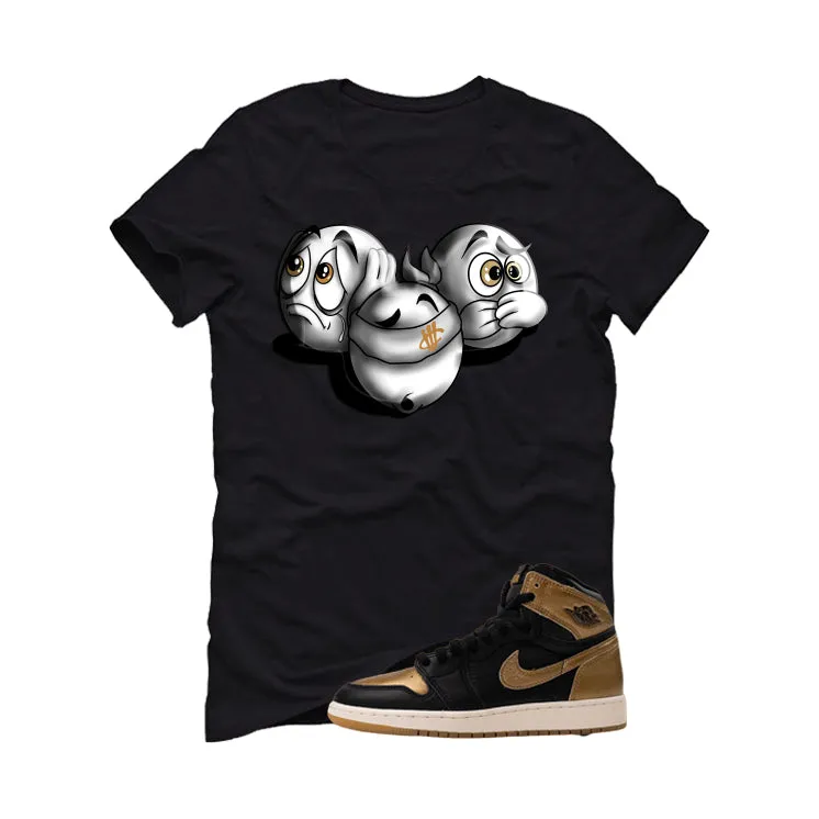 Air Jordan 1 High OG Metallic Gold Black T-Shirt (SEE NO EVIL)| illcurrency