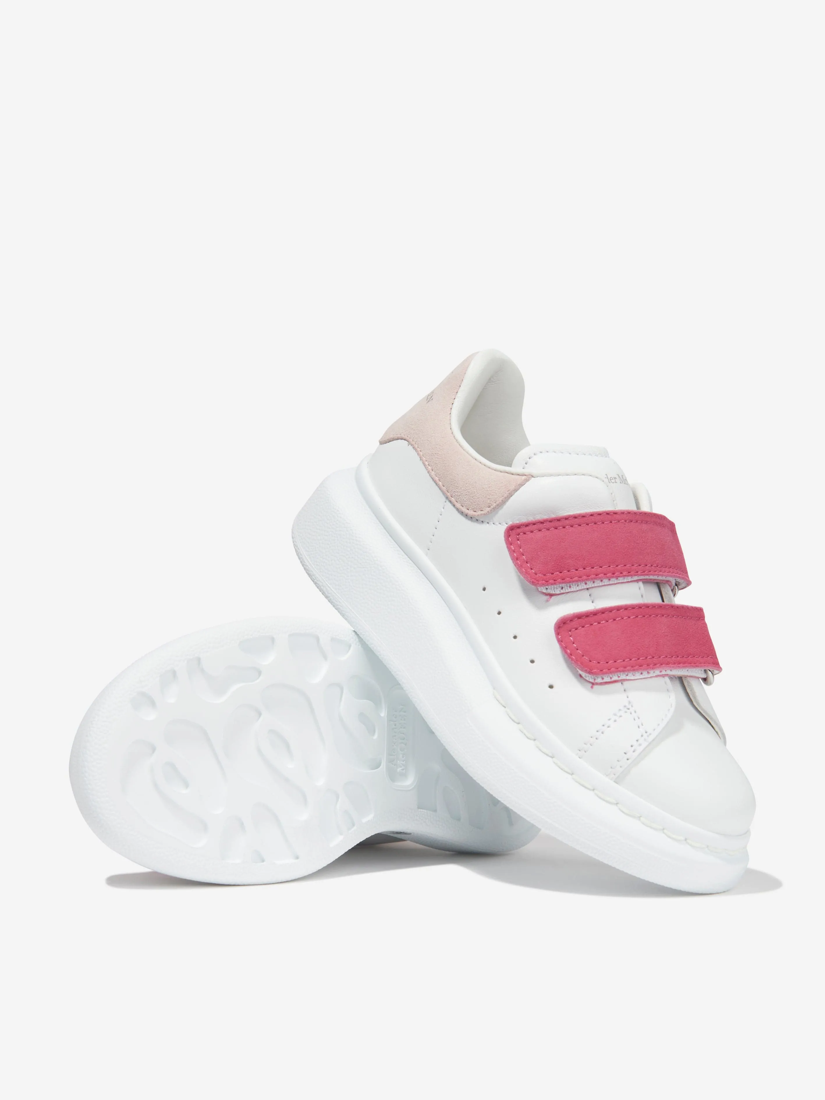 Alexander McQueen Girls Leather Velcro Strap Chunky Trainers