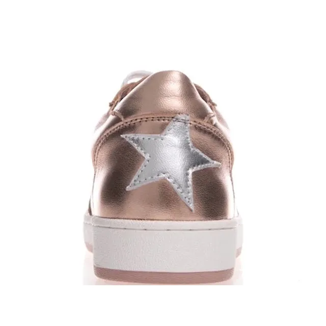 Alfie & Evie Ajax Rose Gold Silver Star Leather Sneaker