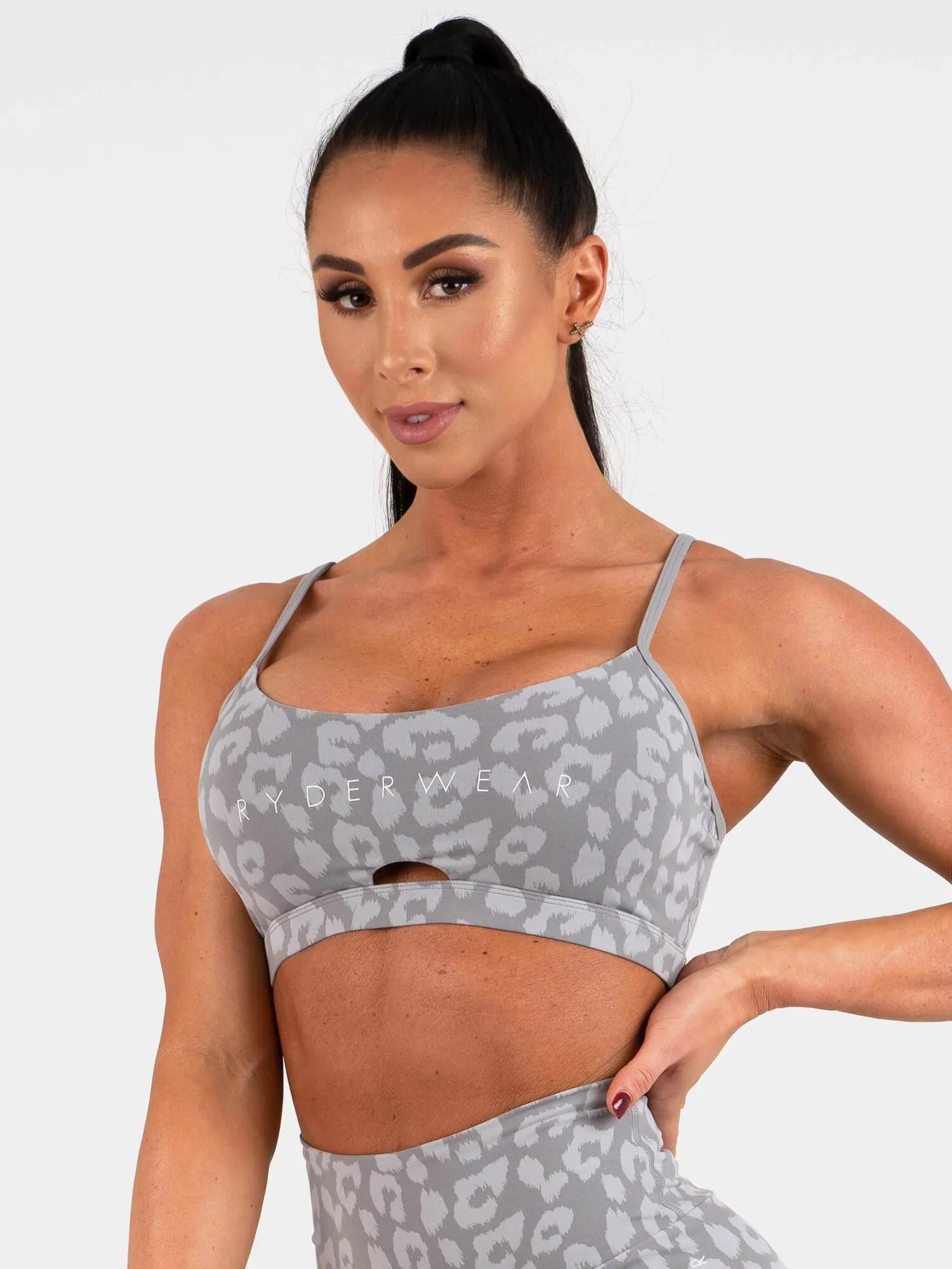 Animal Sports Bra - Leopard Grey