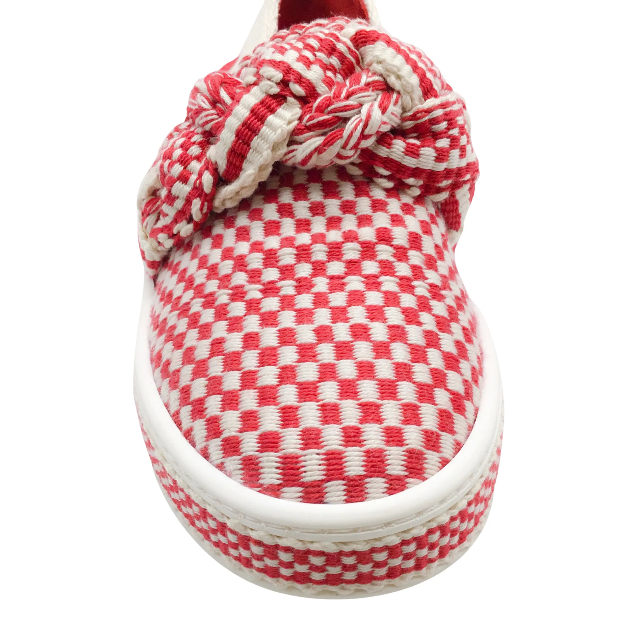 ANTOLINA Red Check Woven Slip On Sneakers