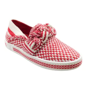 ANTOLINA Red Check Woven Slip On Sneakers