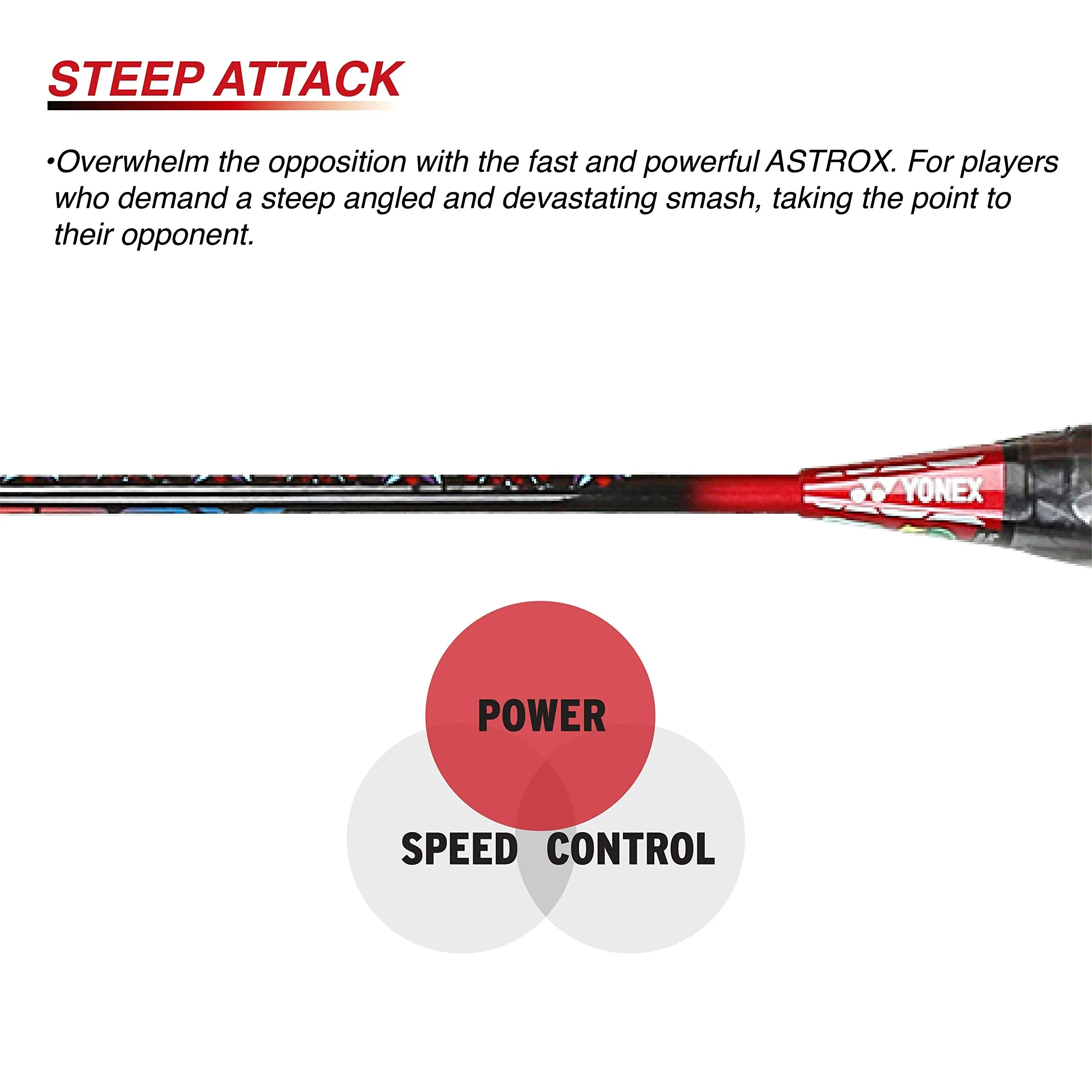 Astrox Smash Graphite Badminton Racquet with free Full Cover (Ultra Light - 73 grams | 28 lbs Tension) | Rotational Generator System (Black Flash Red)