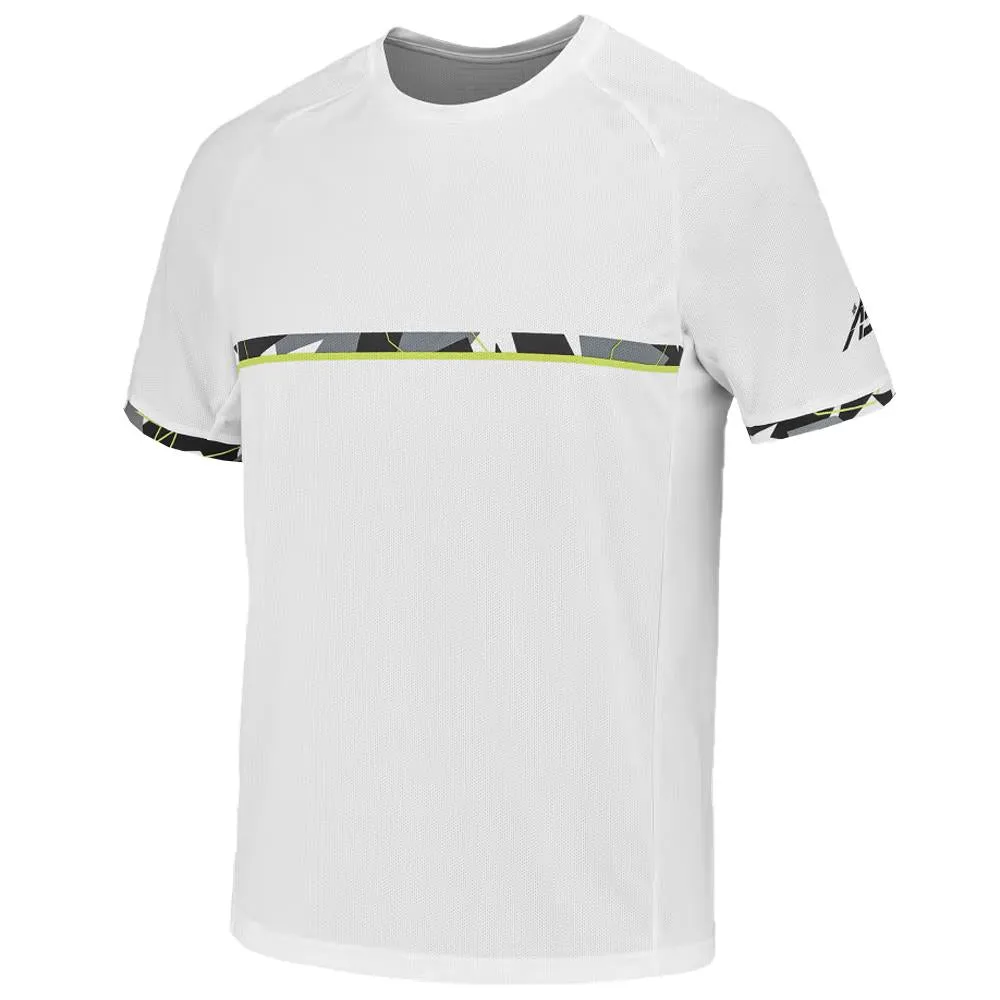 Babolat Men's Aero Crew Neck Tee - White/Yellow