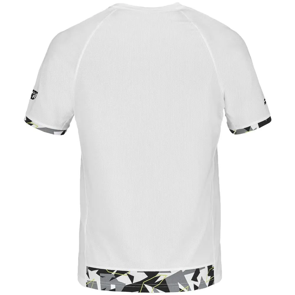 Babolat Men's Aero Crew Neck Tee - White/Yellow