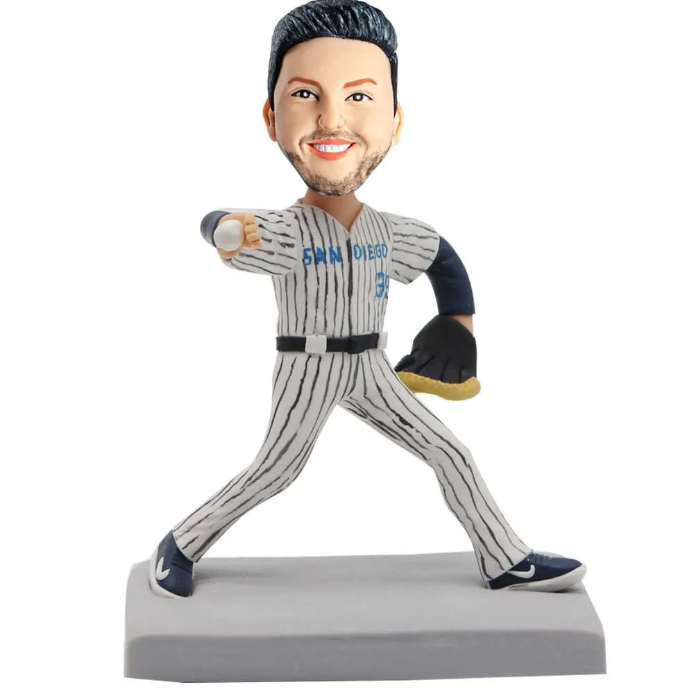 Baseball Male Player In Uniform Custom Figure Bobblehead