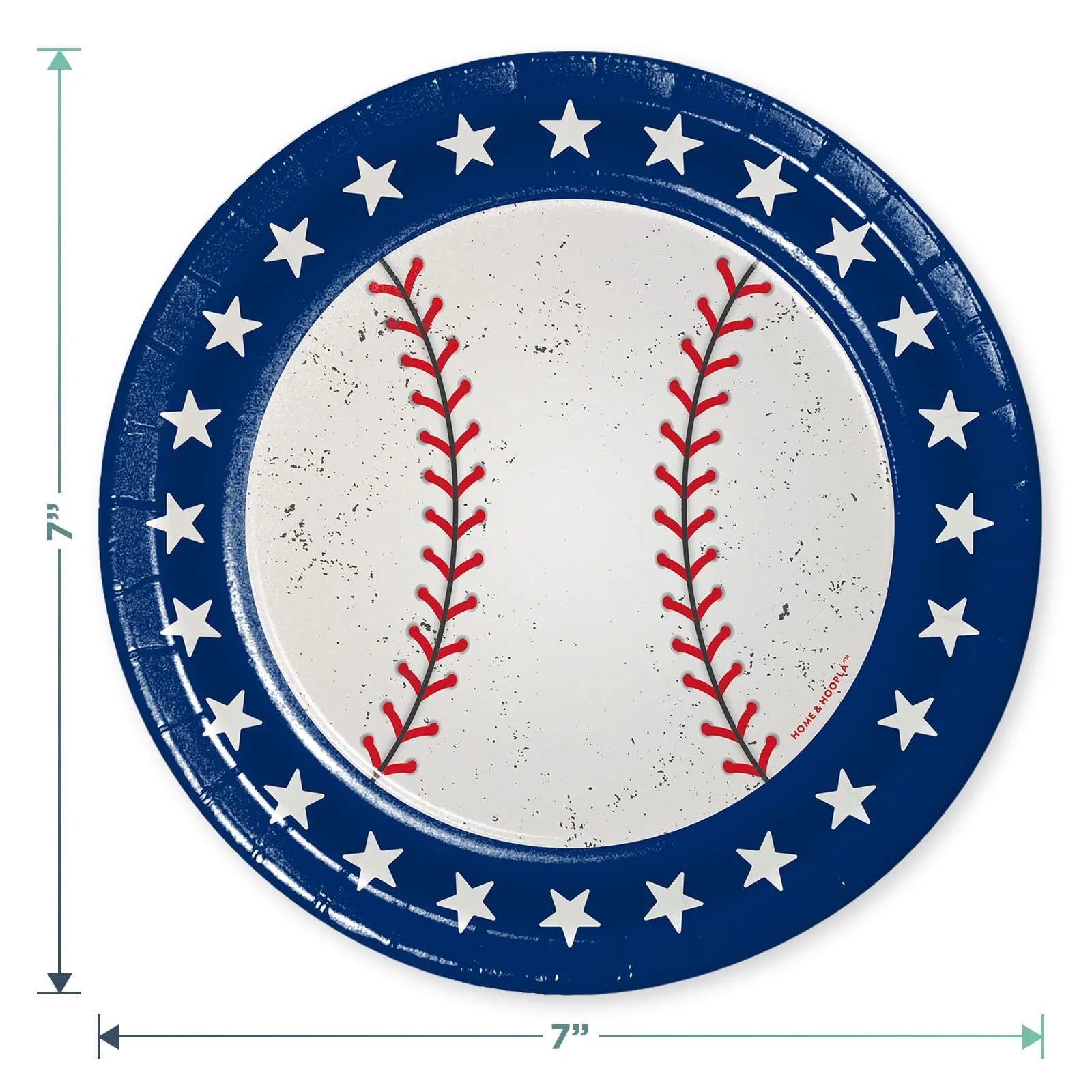 Baseball Party Pack - All Star Baseball Paper Dessert Plates, Beverage Napkins, Round Table Cover, and Balloons Set (Serves 16)