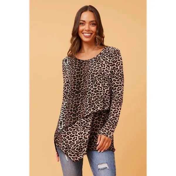 BOBBI ANIMAL PRINT DOUBLE LAYER TOP