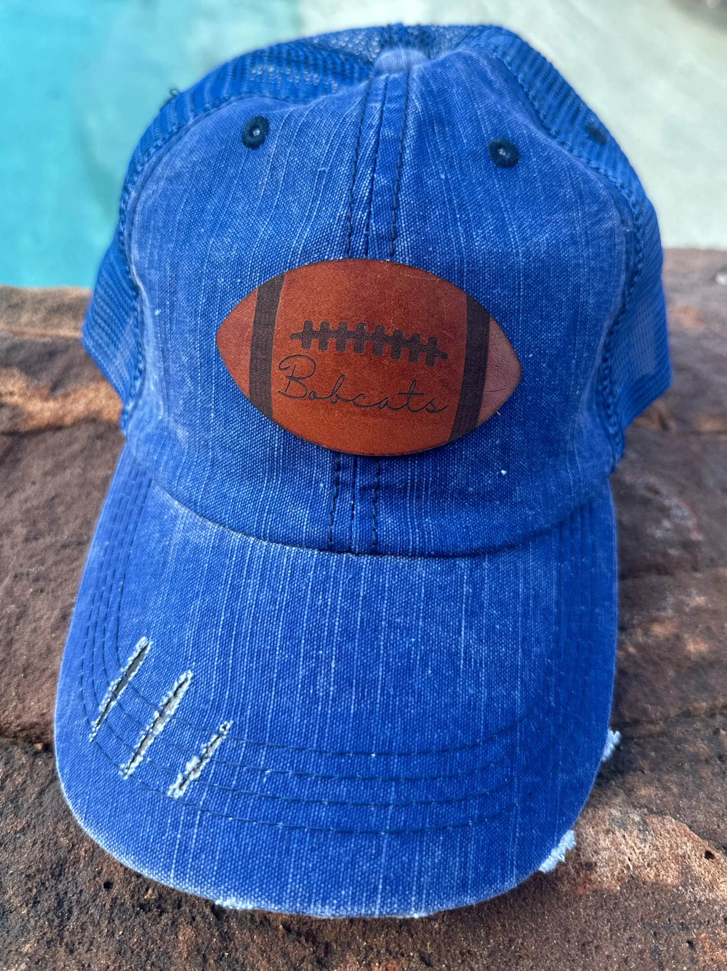 Bobcat Leather Patch Hats (Various Styles)