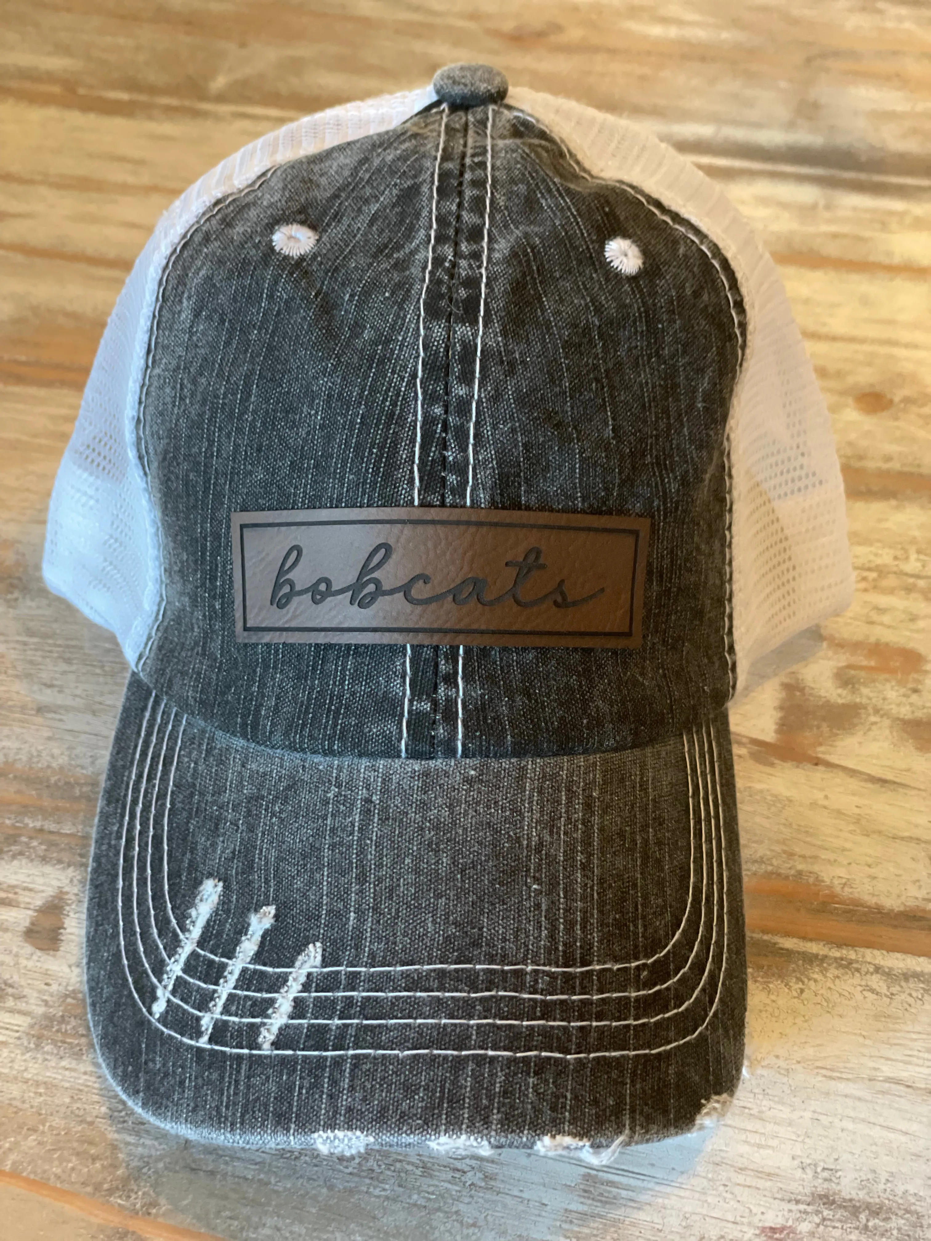 Bobcat Leather Patch Hats (Various Styles)