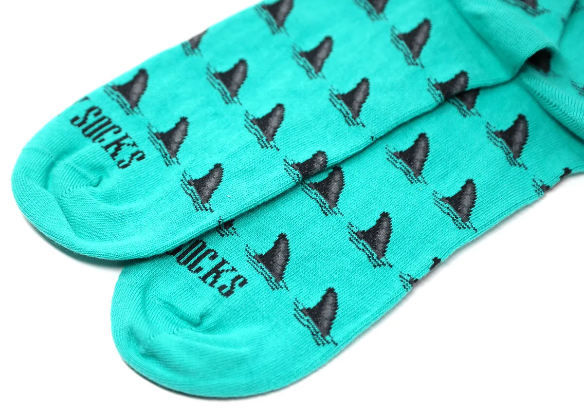 Bombay Sock Company Aquamarine Shark Fin Socks