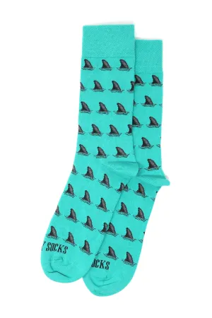 Bombay Sock Company Aquamarine Shark Fin Socks