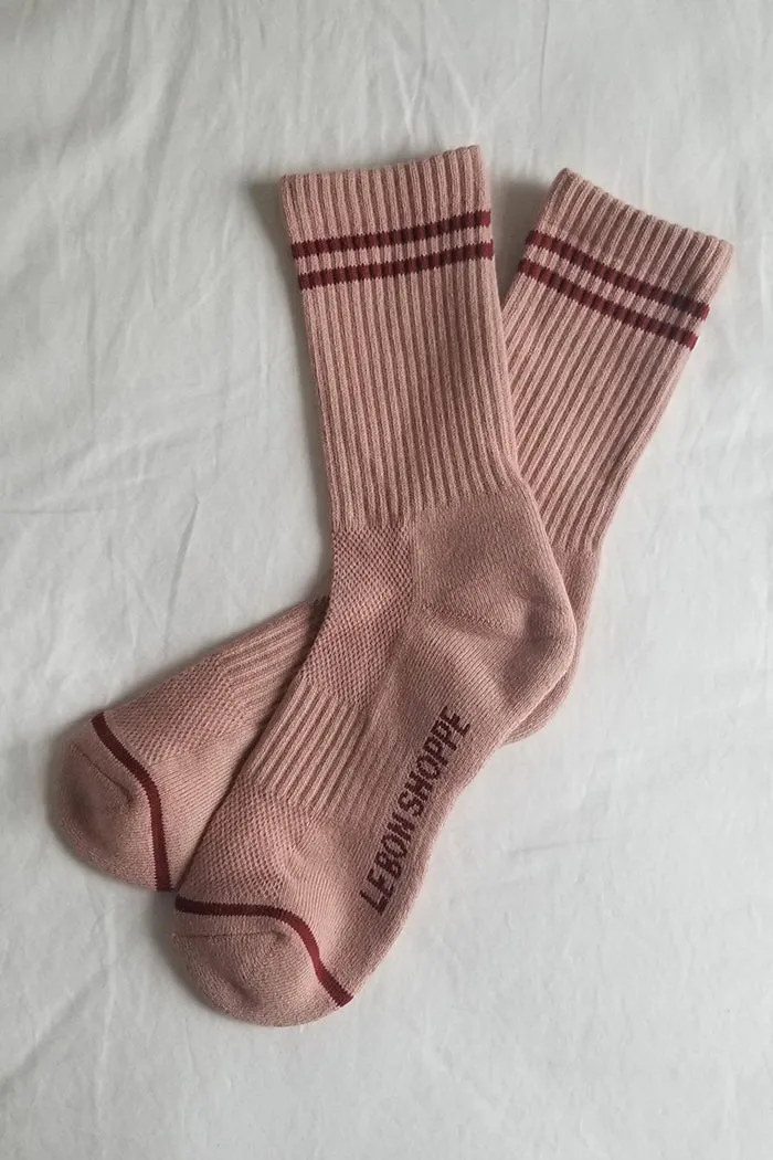 BOYFRIEND SOCKS VINTAGE PINK