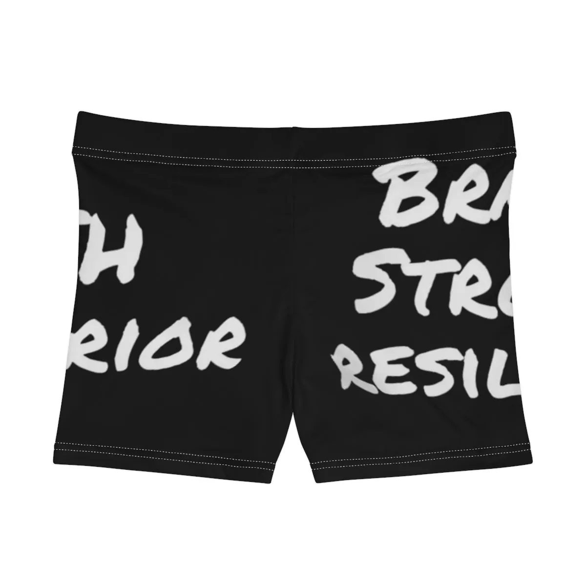 Brave, Strong, Resilient, IIH, Warrior-Black-  Women's Shorts (AOP)