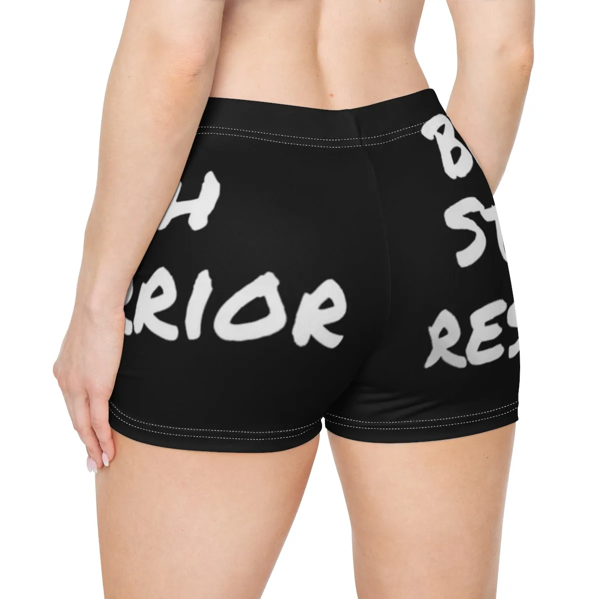 Brave, Strong, Resilient, IIH, Warrior-Black-  Women's Shorts (AOP)