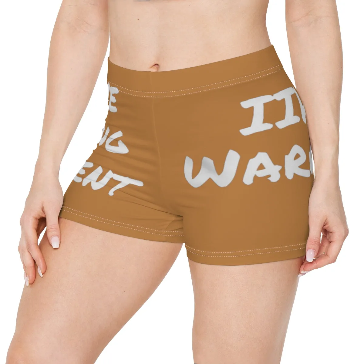 Brave, Strong, Resilient, IIH Warrior- Light Brown Women's Shorts