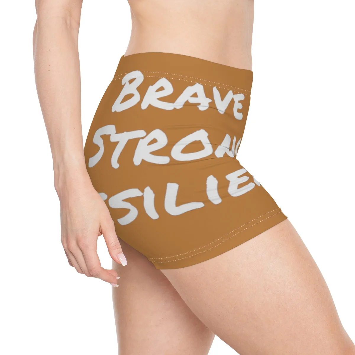 Brave, Strong, Resilient, IIH Warrior- Light Brown Women's Shorts