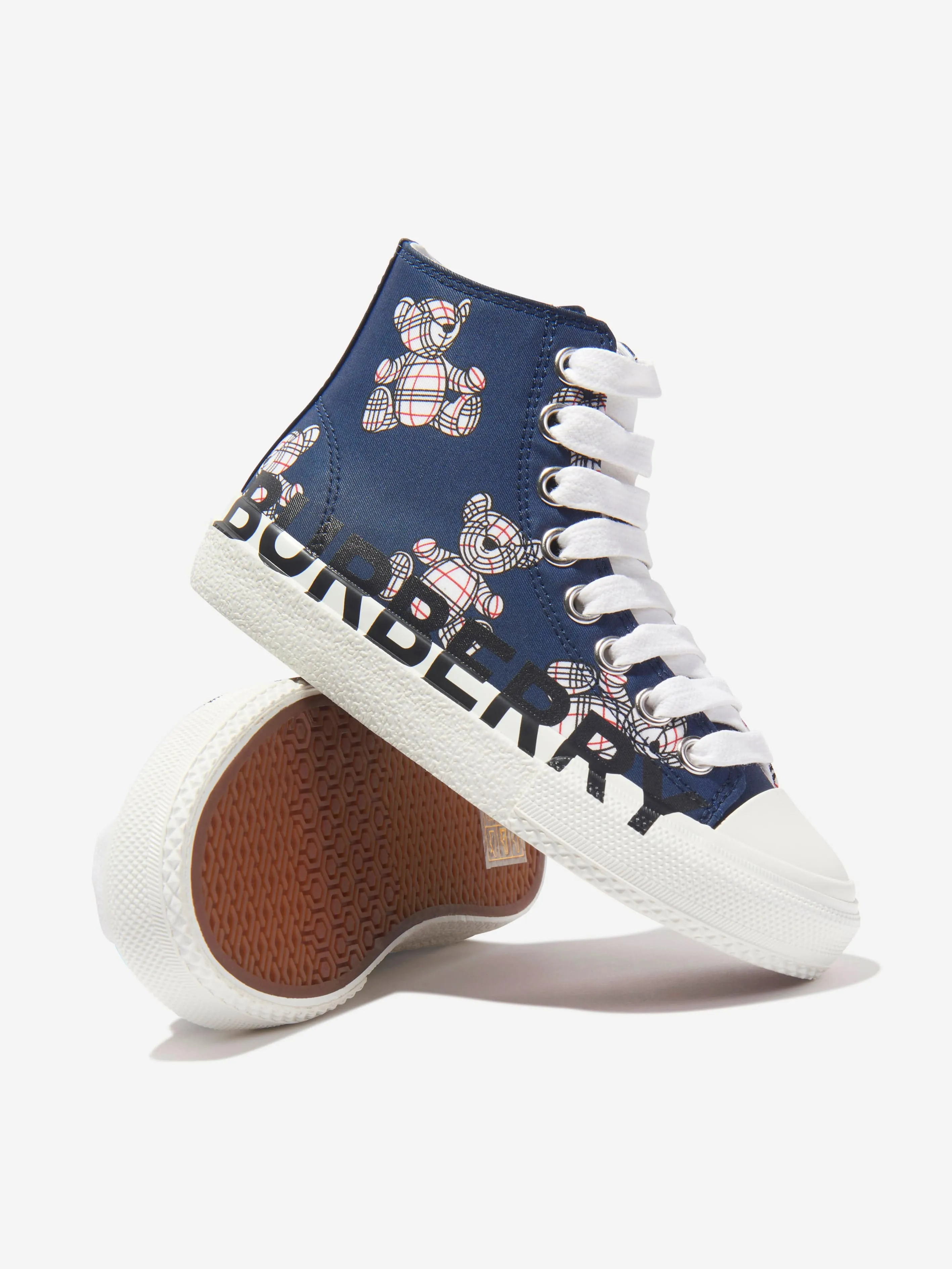 Burberry Kids Larkhall Bear Print High Top Trainers