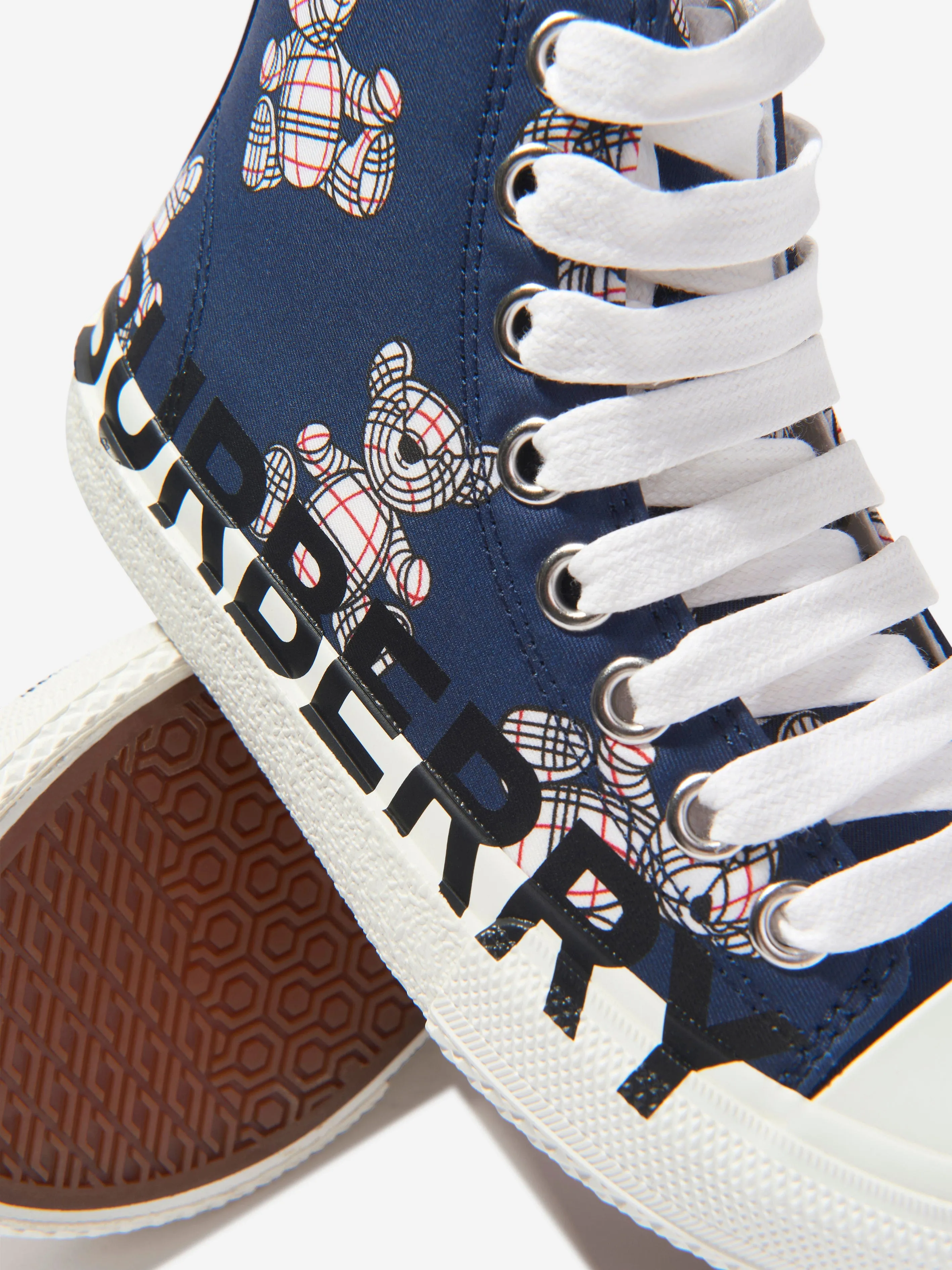 Burberry Kids Larkhall Bear Print High Top Trainers