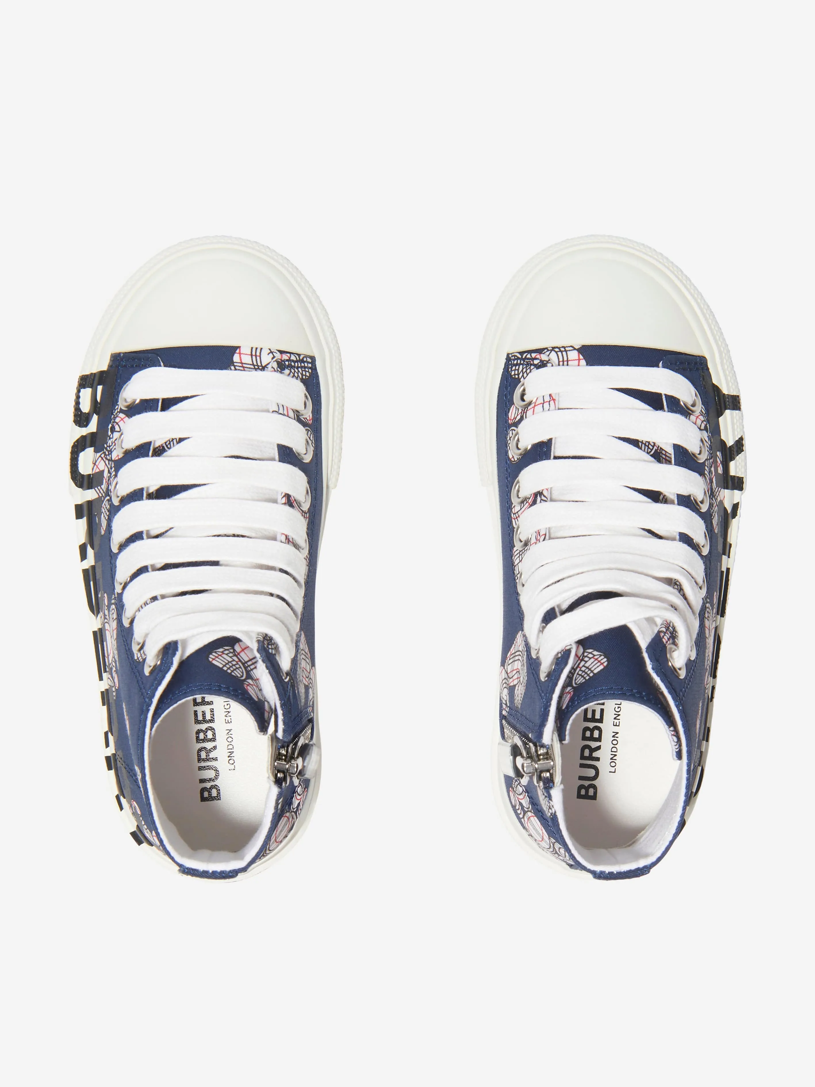 Burberry Kids Larkhall Bear Print High Top Trainers