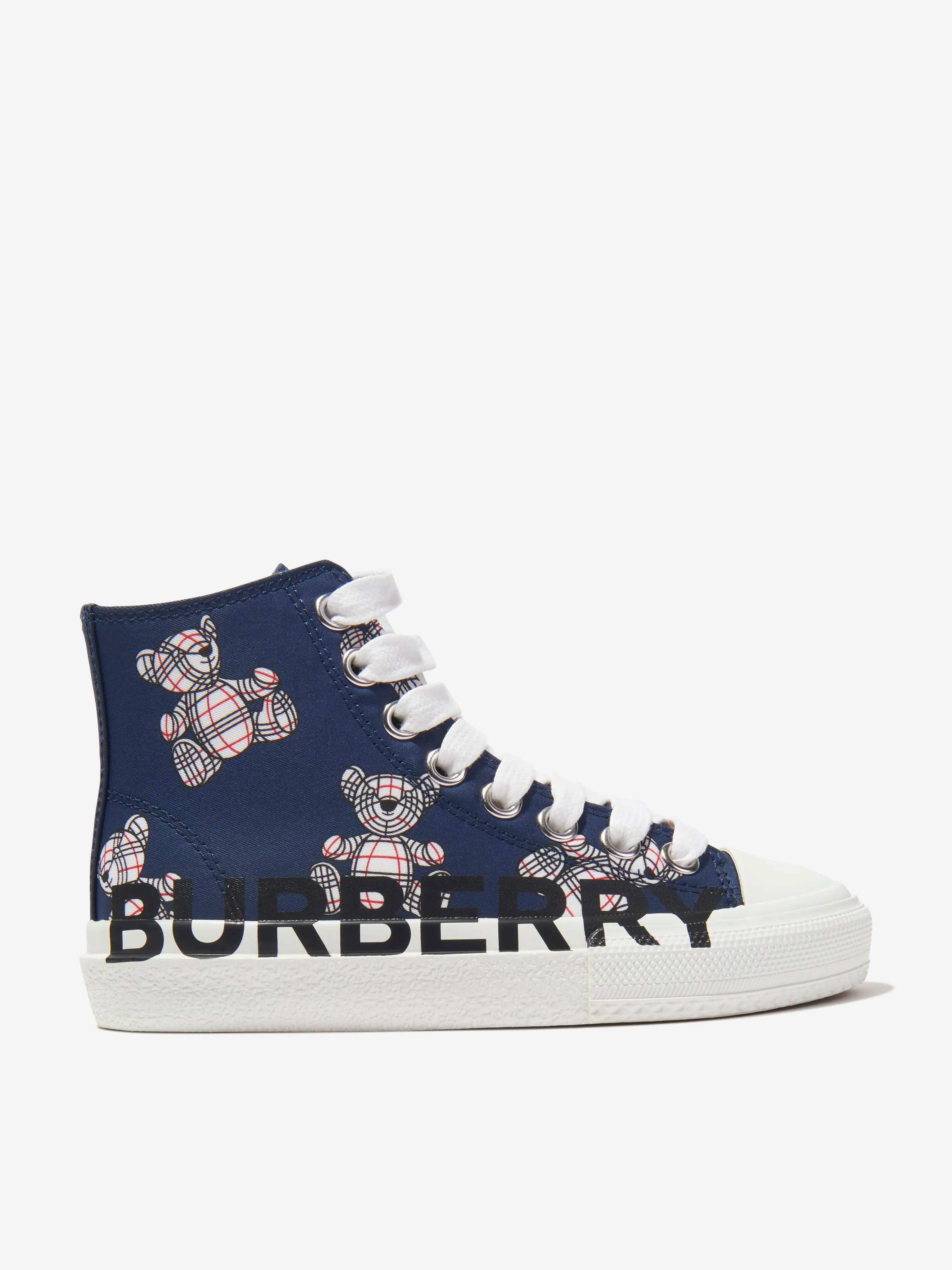 Burberry Kids Larkhall Bear Print High Top Trainers