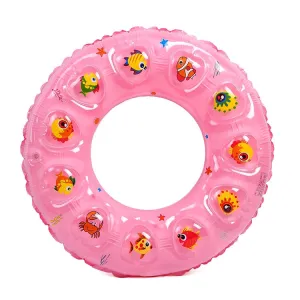 Cartoon Pattern Double Airbag Thickened Inflatable Swimming Ring Crystal Swimming Ring, Size:80 cm(Pink)