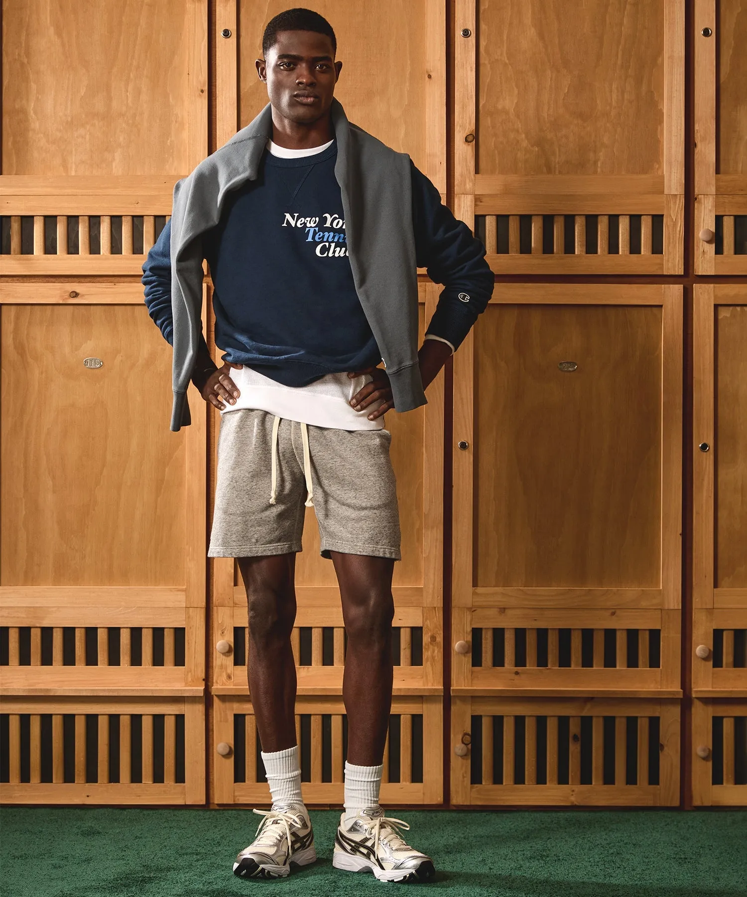 Champion New York Tennis Club Crewneck Sweatshirt in Classic Navy