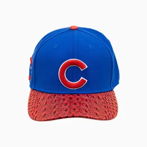 Chicago Cubs MLB Leather Visor Wool Snapback Hat