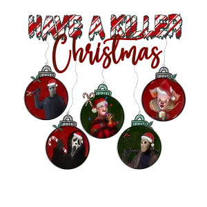 CHRISTMAS UGLY SWEATERS Black T-Shirt (killer christmas)