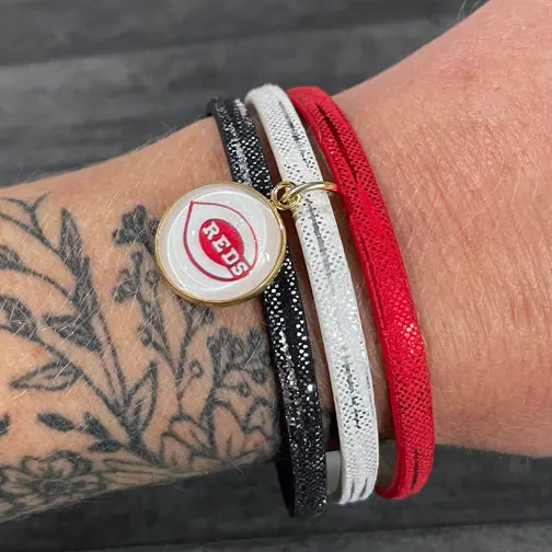 Cincinnati Reds Leather Wrap Bracelet