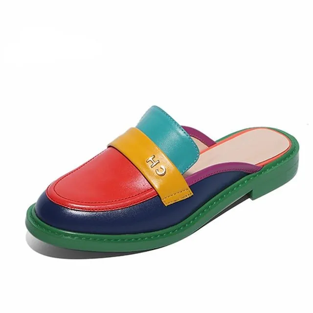 Colorful Chic Round Toe Slip-On Brogues