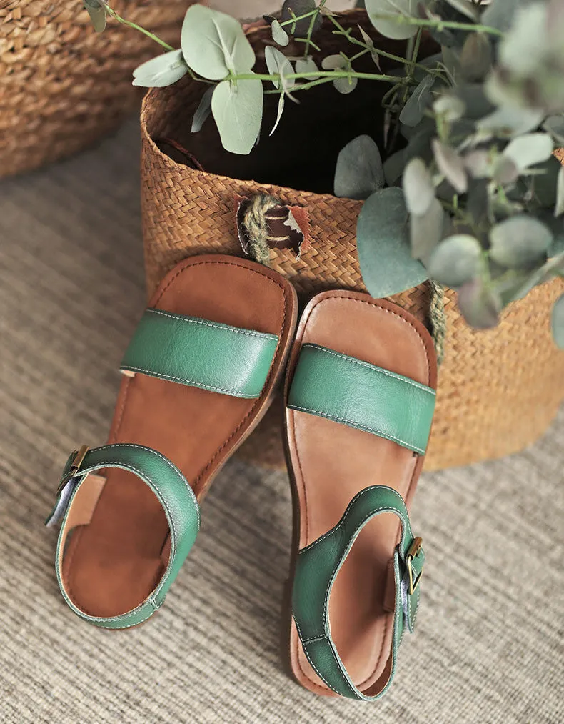 Comfortable Retro Flat Sandals Slingback