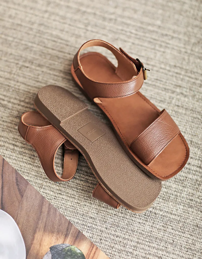 Comfortable Retro Flat Sandals Slingback