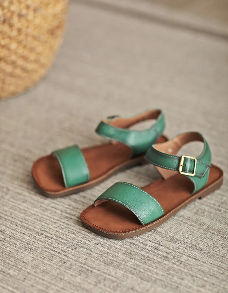 Comfortable Retro Flat Sandals Slingback