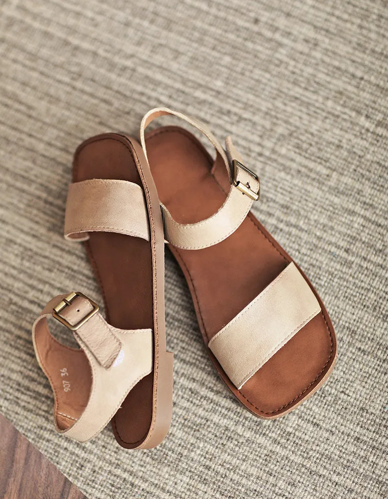 Comfortable Retro Flat Sandals Slingback