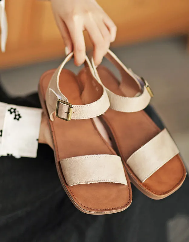 Comfortable Retro Flat Sandals Slingback