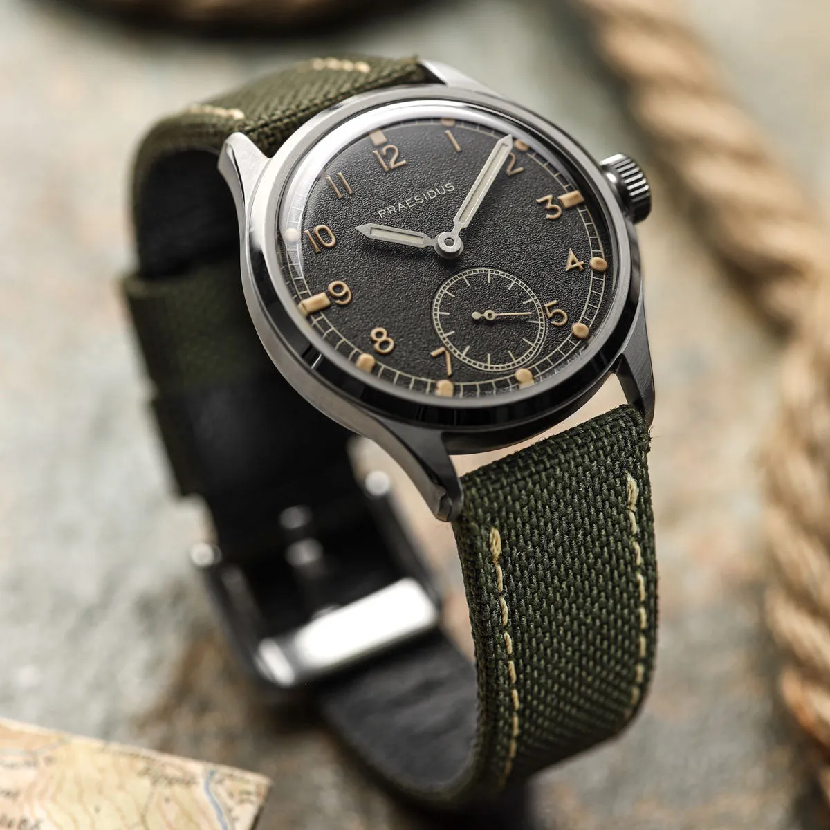 Cordura® Sailcloth Watch Strap - Army Green