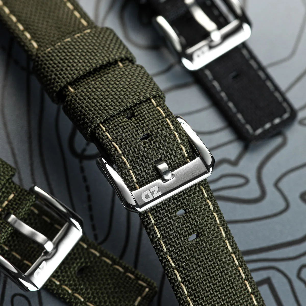 Cordura® Sailcloth Watch Strap - Army Green