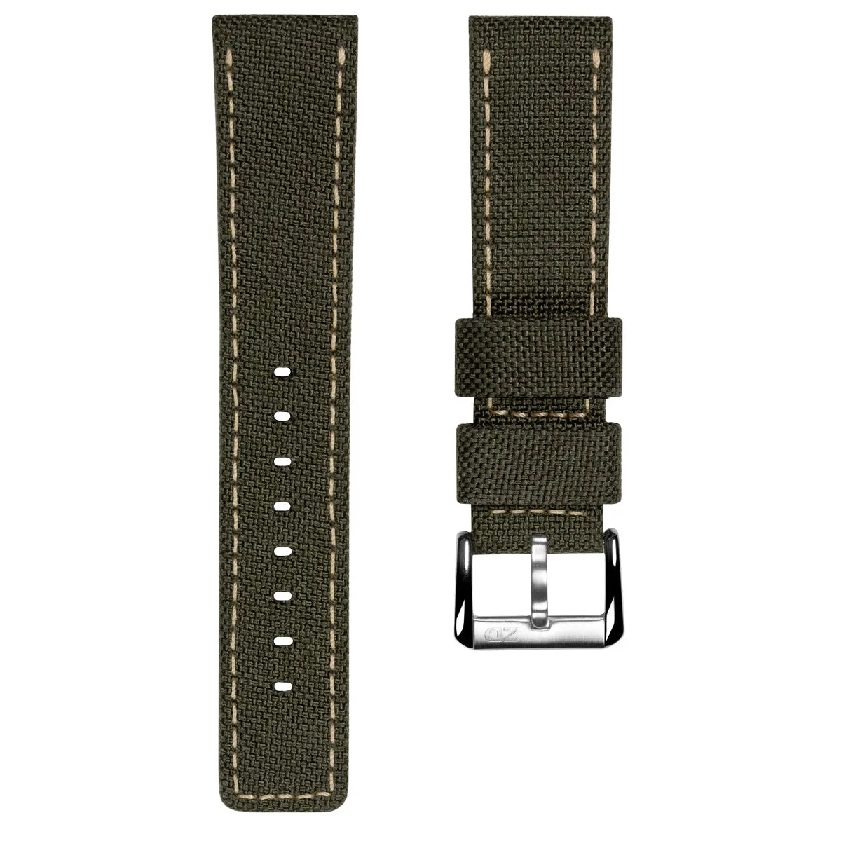 Cordura® Sailcloth Watch Strap - Army Green