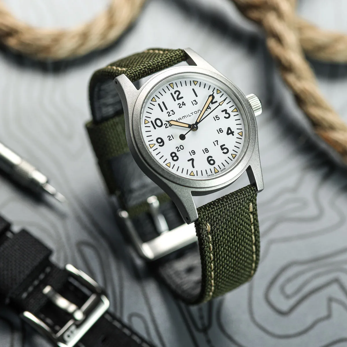 Cordura® Sailcloth Watch Strap - Army Green