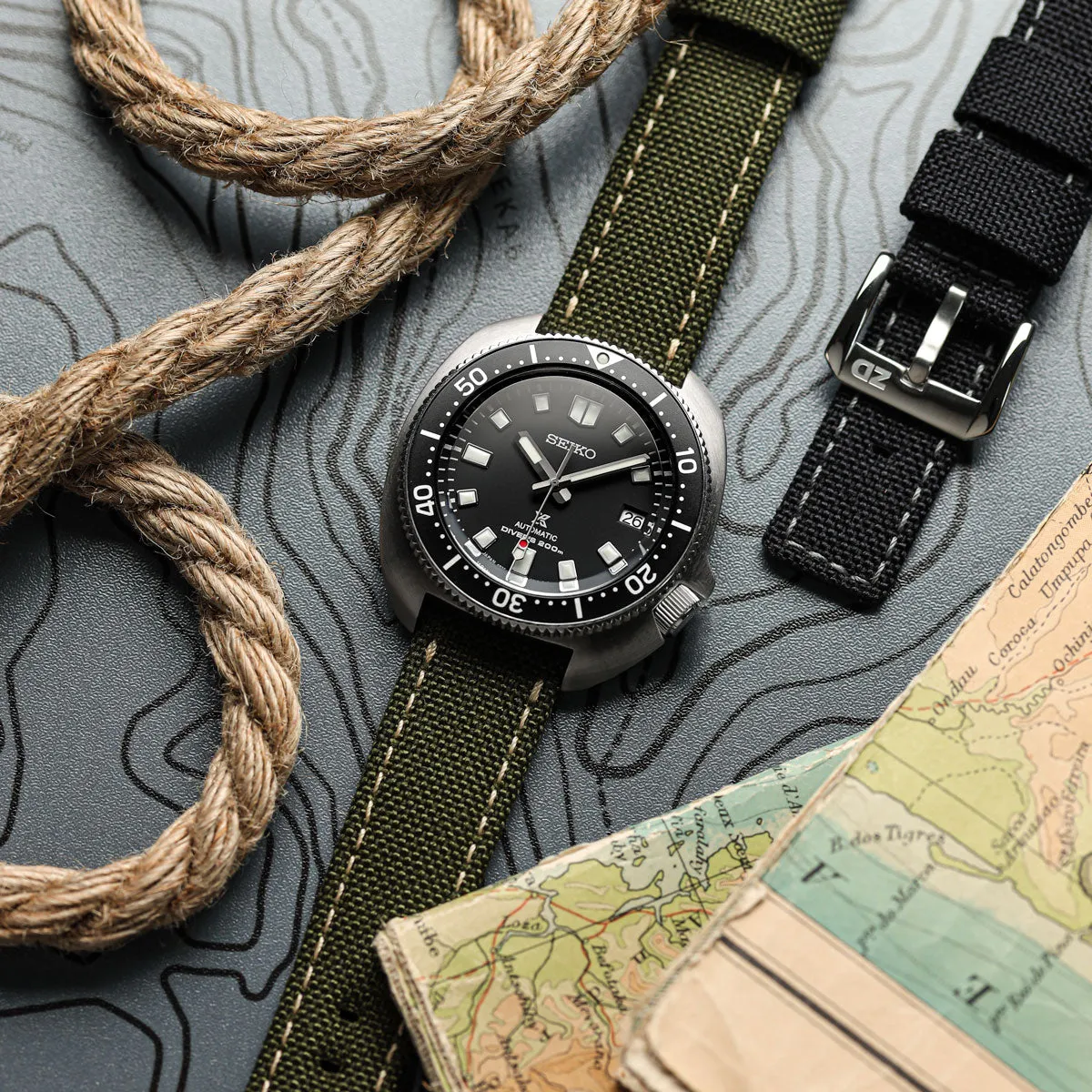 Cordura® Sailcloth Watch Strap - Army Green