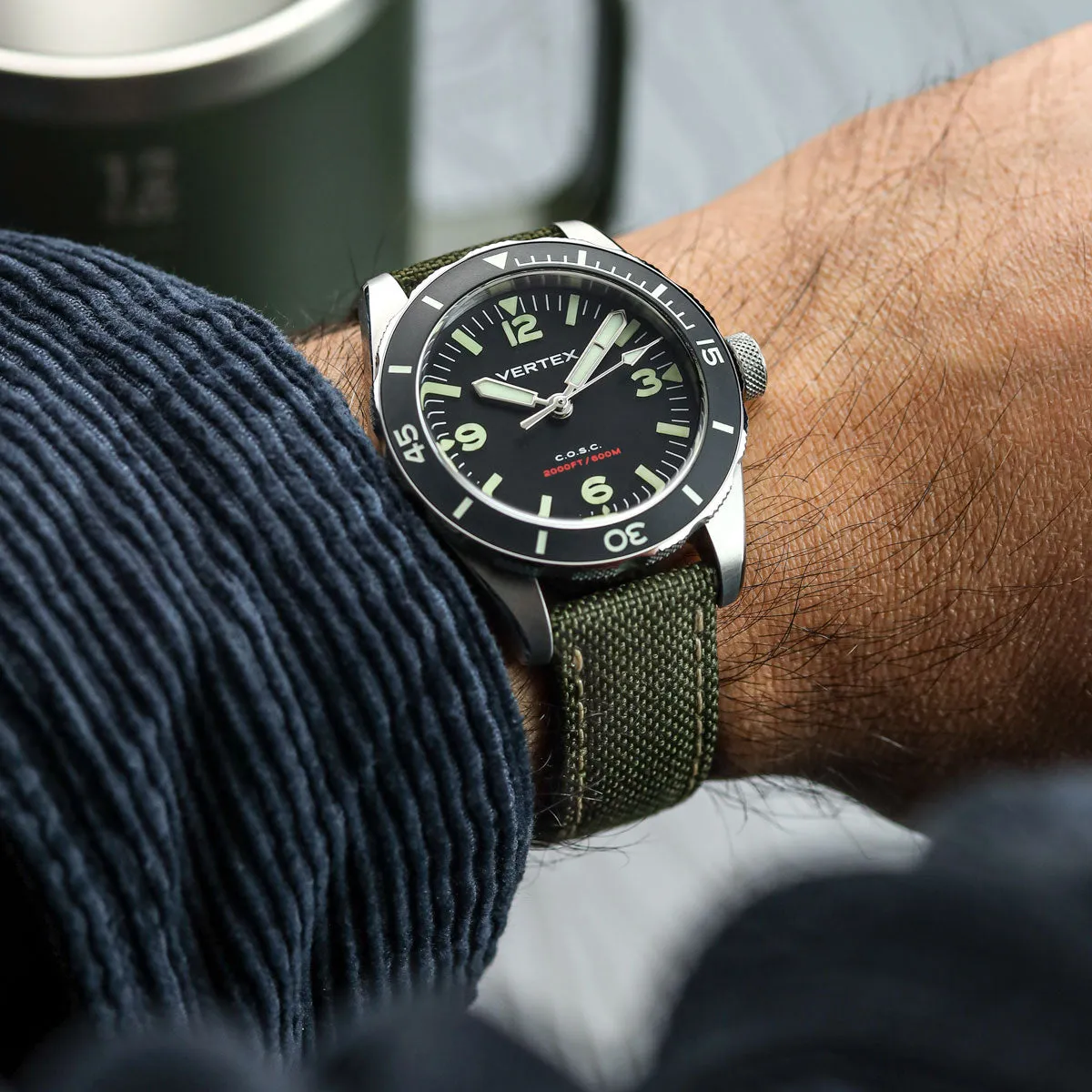 Cordura® Sailcloth Watch Strap - Army Green