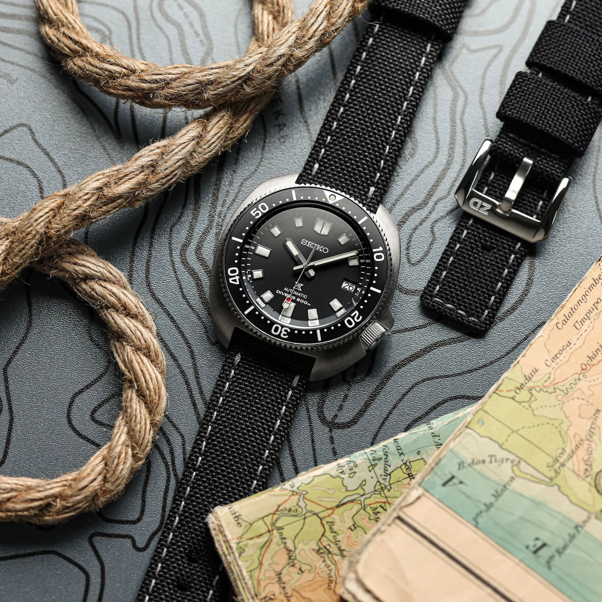 Cordura® Sailcloth Watch Strap - Carbon Black