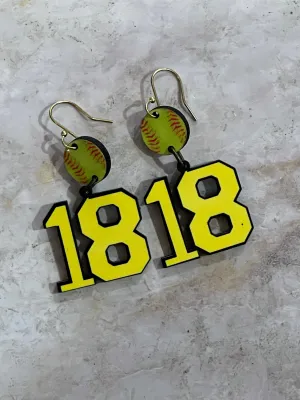 Custom Team Earrings | Custom Player Number  Earrings | Team Color Earrings